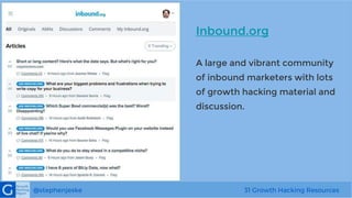 31 Best Growth Hacking Resources Slide 33