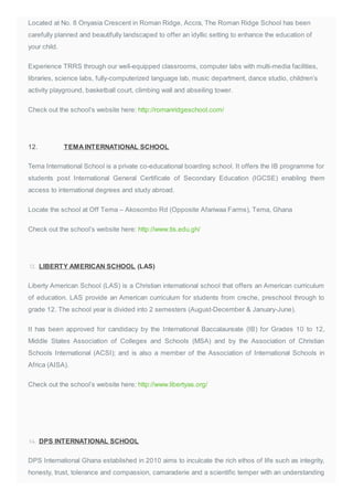 Roman Ridge Basic School 31 POPULAR INTERNATIONAL SCHOOLS IN GHANA YOU MUST KNOW | PDF
