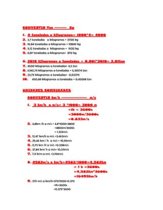 Unidades de convercion