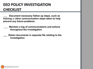 Conducting Bulletproof Workplace Investigations | PPT