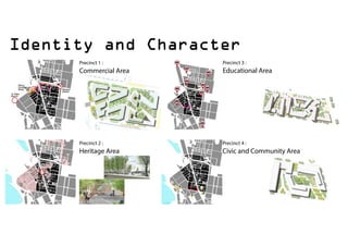 Identity and Character
Precinct 2 :
Heritage Area
Precinct 4 :
Civic and Community Area
Precinct 1 :
Commercial Area
Precinct 3 :
Educational Area
 