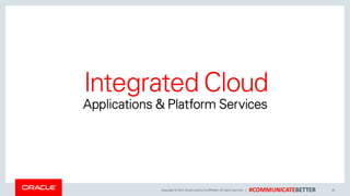 Copyright © 2017, Oracle and/orits affiliates. All rights reserved. | #COMMUNICATEBETTER 35
 