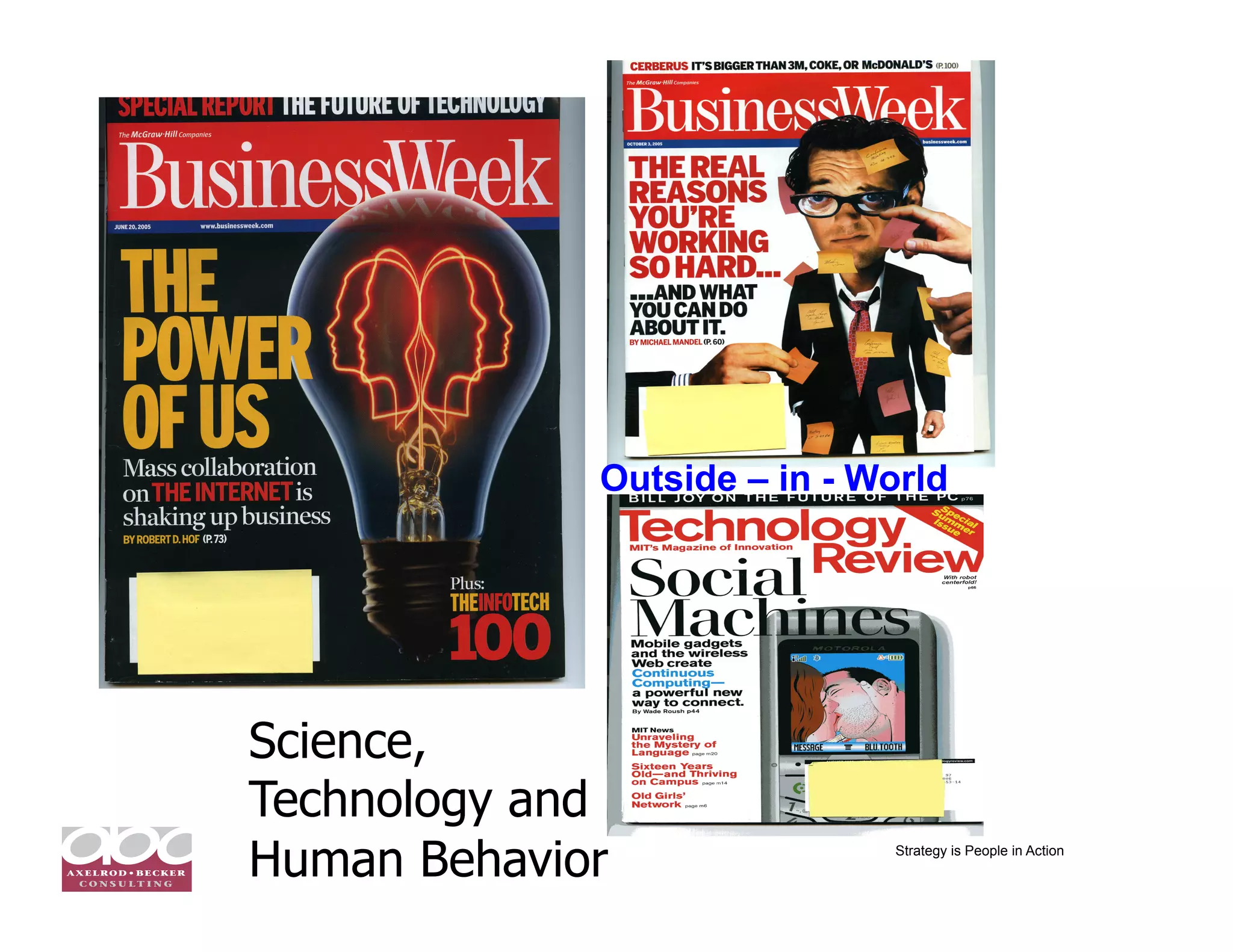 Outside – in - World




Science,
Technology and
Human Behavior               Strategy is People in Action
 