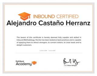 Inbound Certification | Alejandro Castaño Herranz