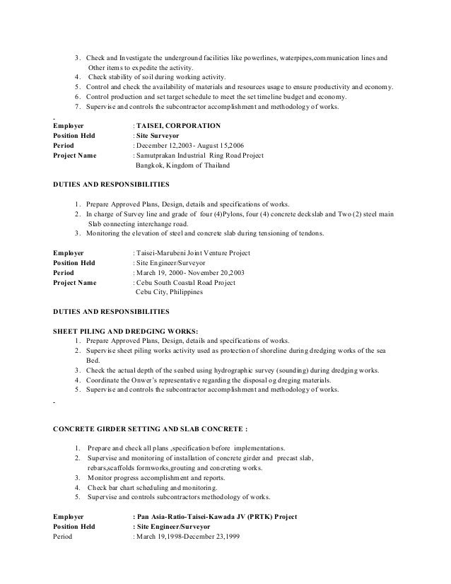 subcontractor resume