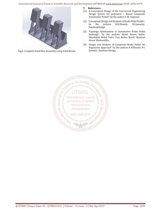 Design and Analysis of Pedal Box with Braking System | PDF