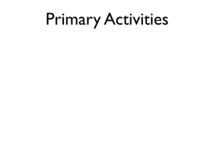 Primary Activities
 