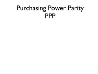 Purchasing Power Parity
          PPP
 