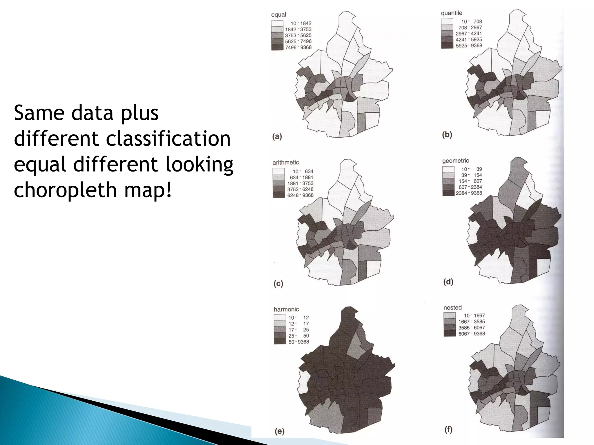 Same data plus different classification equal different looking choropleth map!  