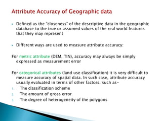 Components of Spatial Data Quality in GIS | PDF
