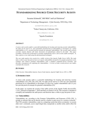 Standardizing Source Code Security Audits | PDF