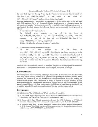 Cryptanalysis and Enhancement of Two Low Cost RFID Authentication ...