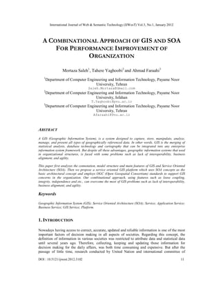 A Combinational Approach of GIS and SOA for Performance Improvement of Organization  