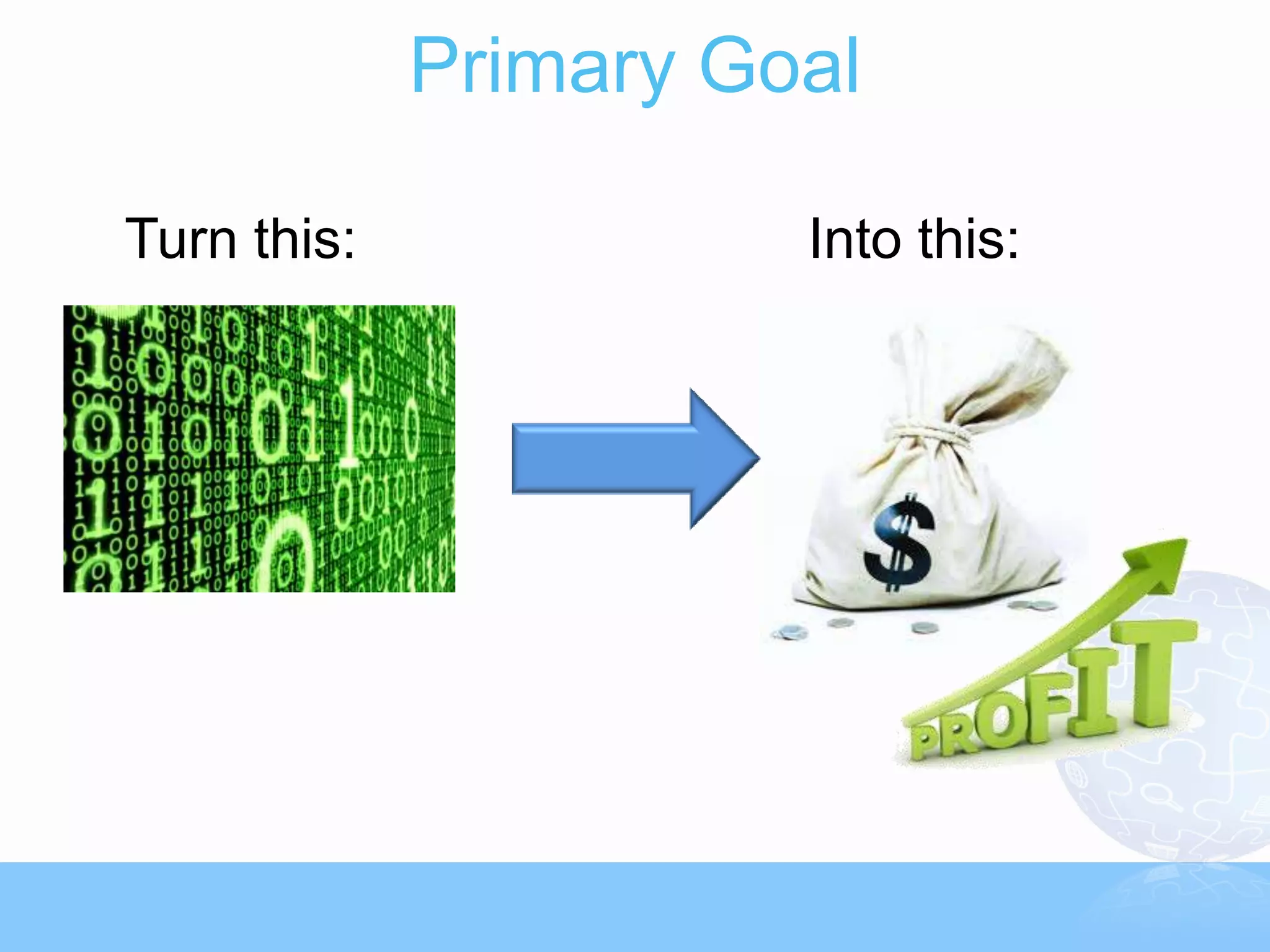 Primary Goal

Turn this:             Into this:
 