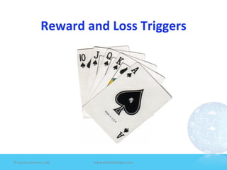 Reward	
  and	
  Loss	
  Triggers	
  




©	
  Jeane'e	
  McMurtry,	
  2009	
     www.e4marke7ngco.com	
  
 