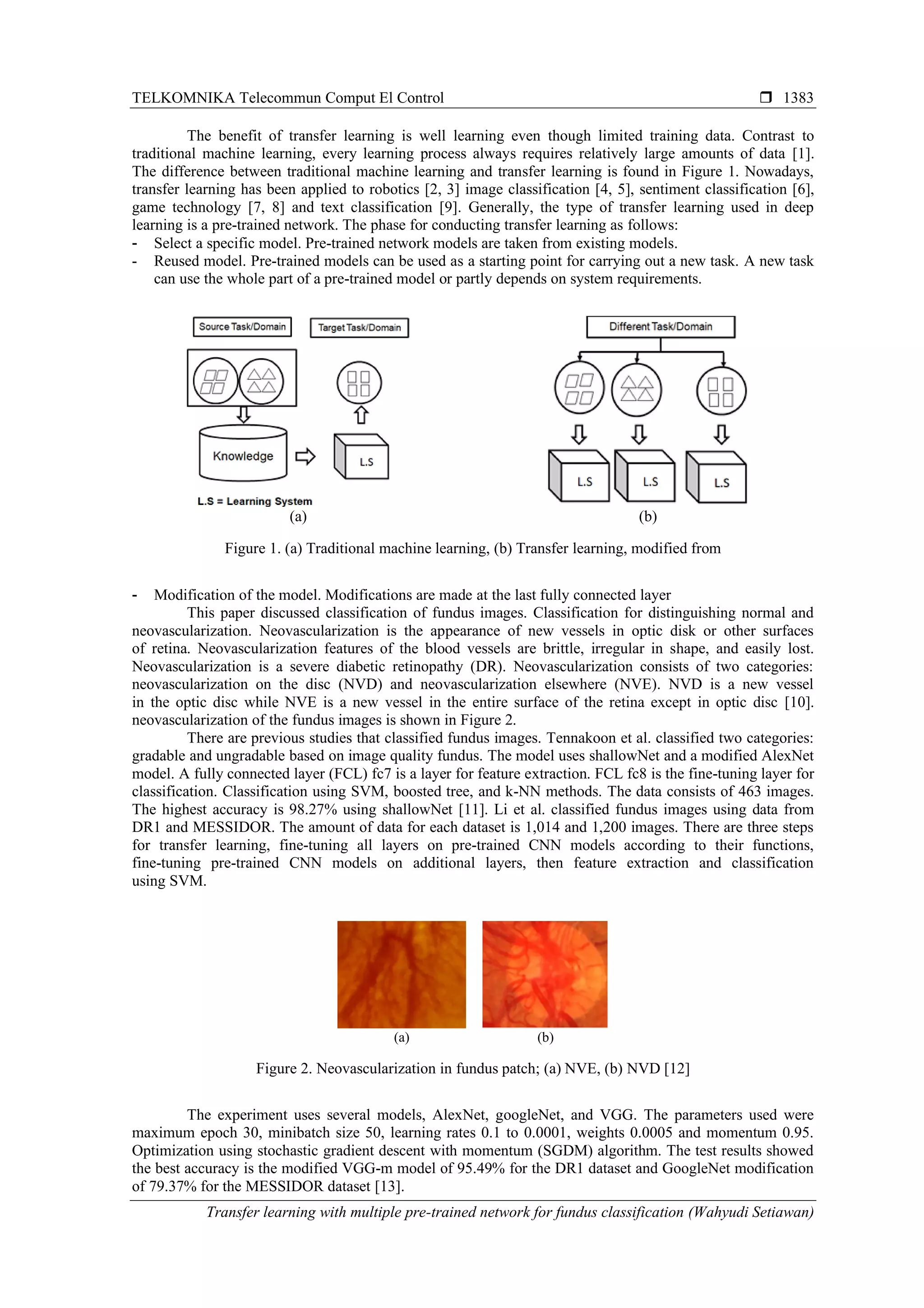 Transfer learning with multiple pre-trained network for fundus ...