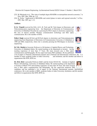 RECONFIGURABLE OPTICAL ADD AND DROP MULTIPLEXERS A REVIEW | PDF