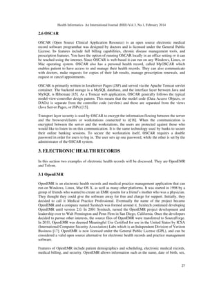 Oscar Rx SURVEY OF OPEN SOURCE HEALTH INFORMATION SYSTEMS | PDF