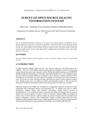 Survey of Open Source Health Information Systems | PDF