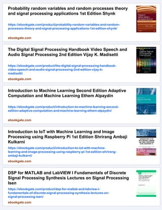 Signal processing theory and machine learning 1st Edition Diniz | PDF