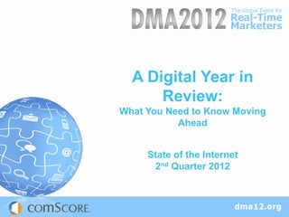 A Digital Year in
      Review:
What You Need to Know Moving
           Ahead


     State of the Internet
      2nd Quarter 2012
                             #SOI12
 