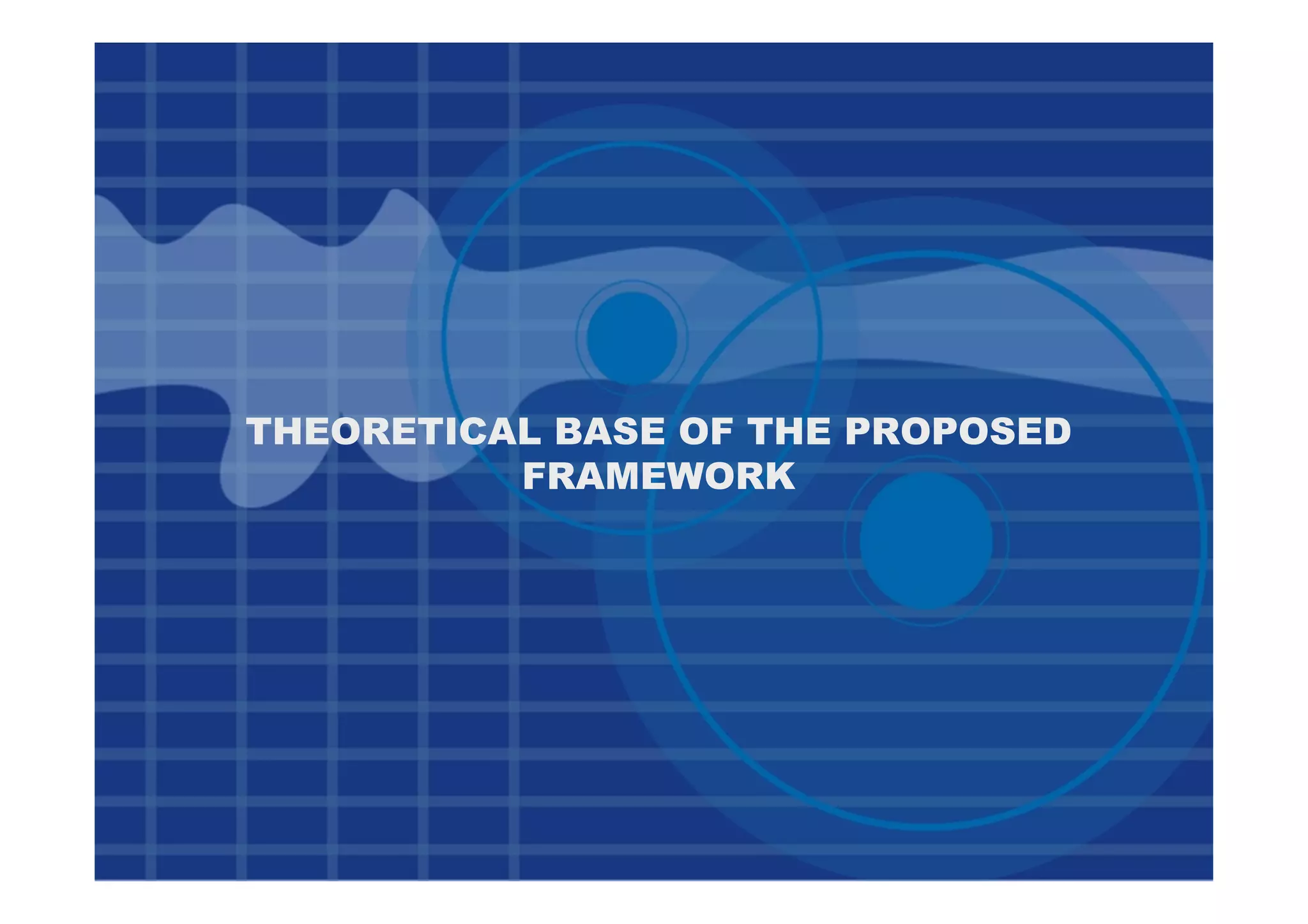 THEORETICAL BASE OF THE PROPOSED
FRAMEWORK
 