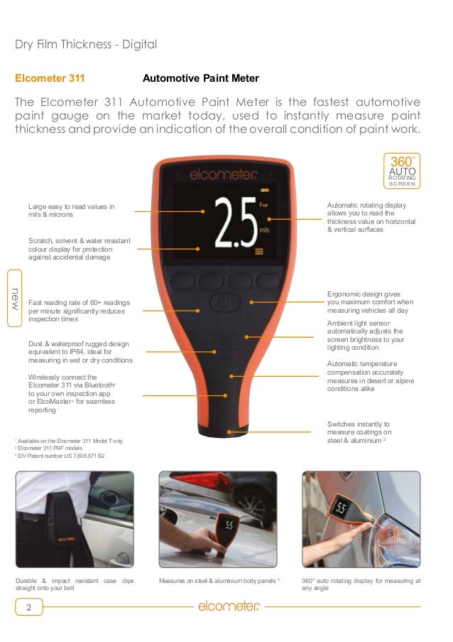 311 c Automotive Paint Meter Specifications / Data Sheets