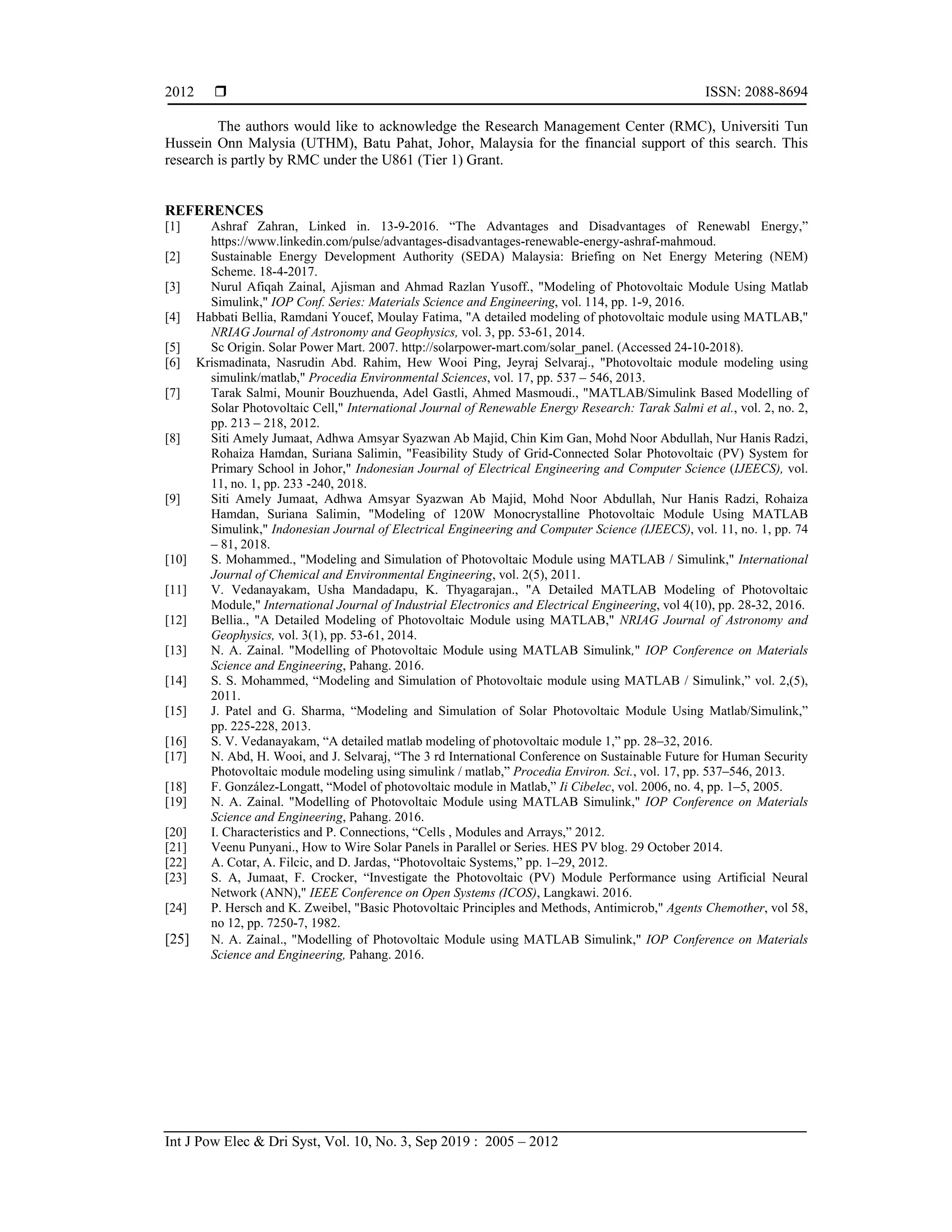 Modeling of 185W of mono-crystalline solar panel using MATLAB/Simulink ...