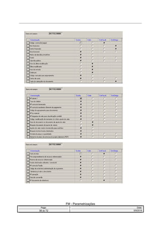 FM - Parametrizações
Page: Date:
38 de 72 5/9/2016
 