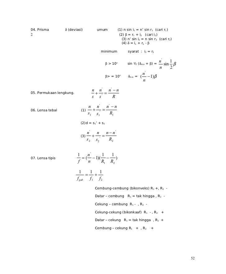 Rumus Rumus Fisika Sma