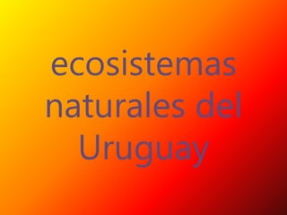 ecosistemas
naturales del
Uruguay
 