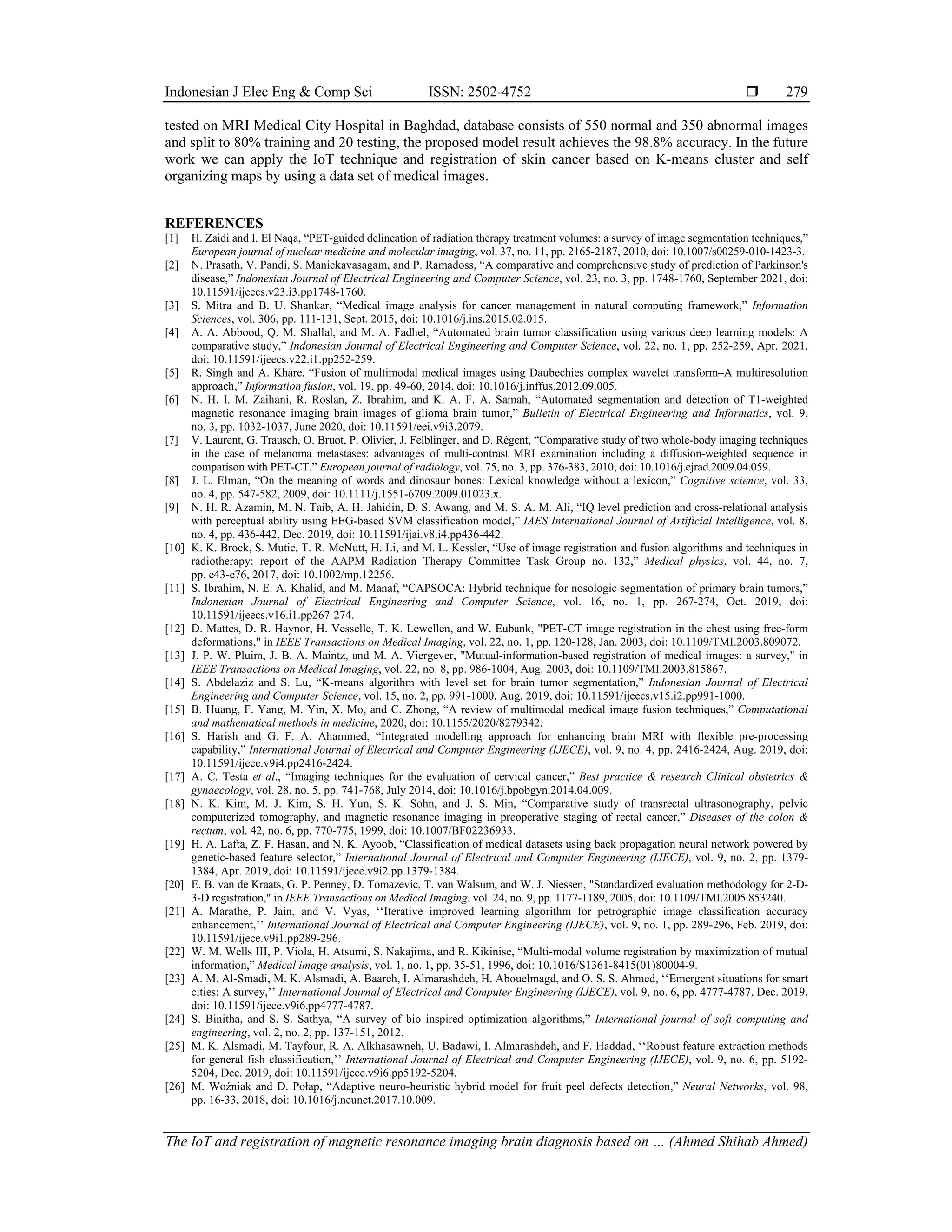 The IoT and registration of MRI brain diagnosis based on genetic ...