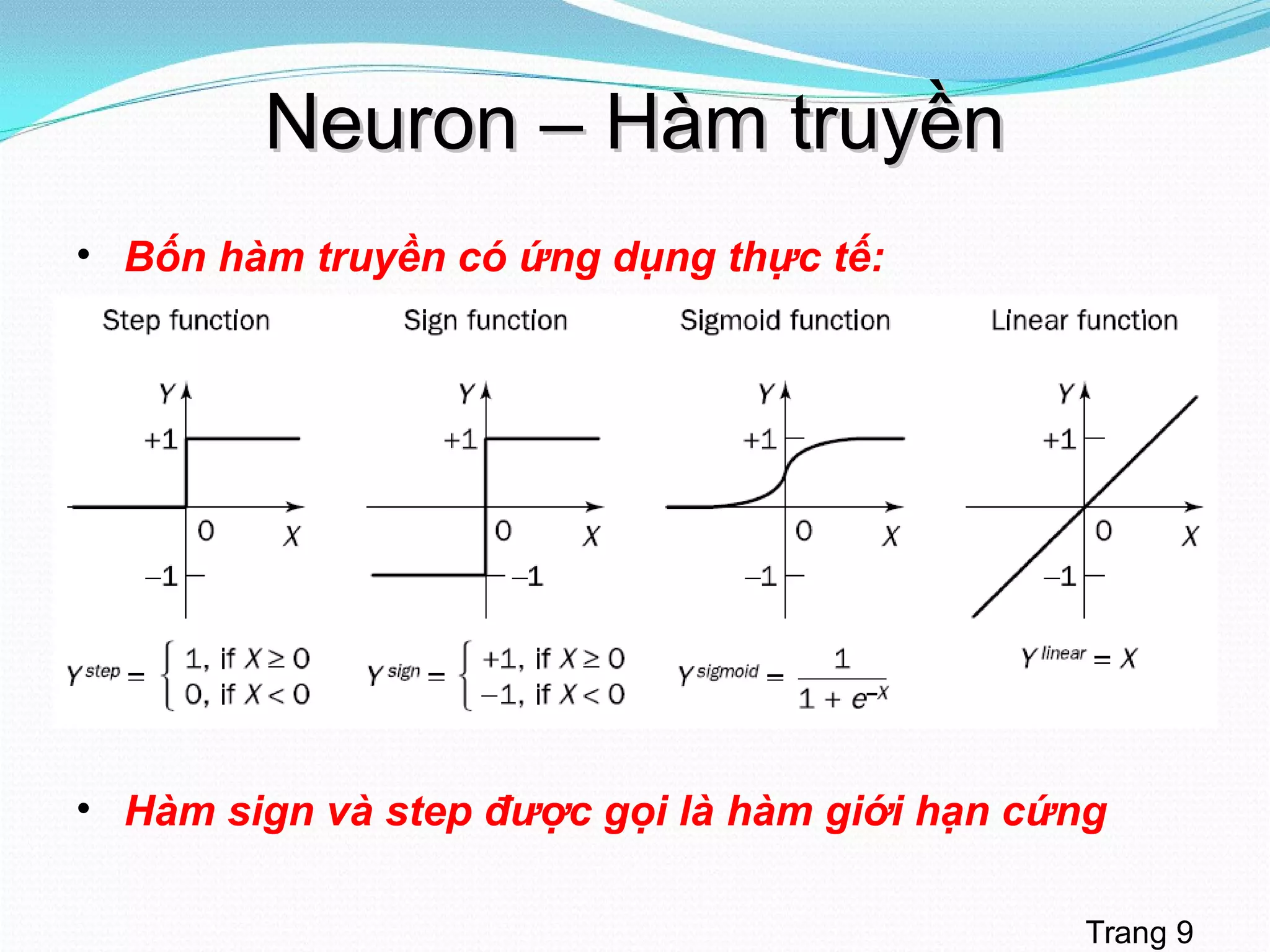 Bài Giảng Mạng Neuron Nhân Tạo - Neural Net | PDF