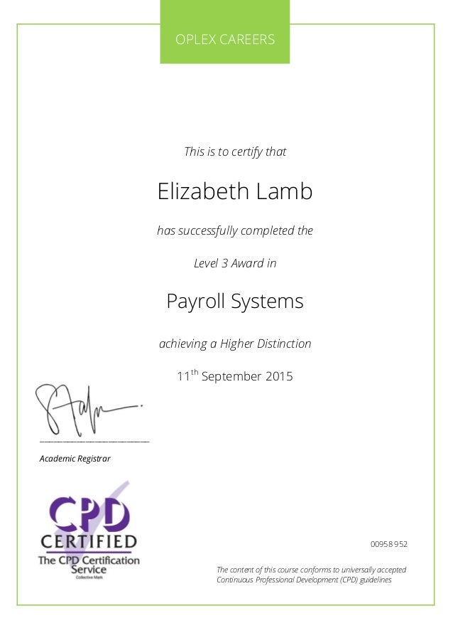 elizabeth lamb oplex careers certificate certification careers