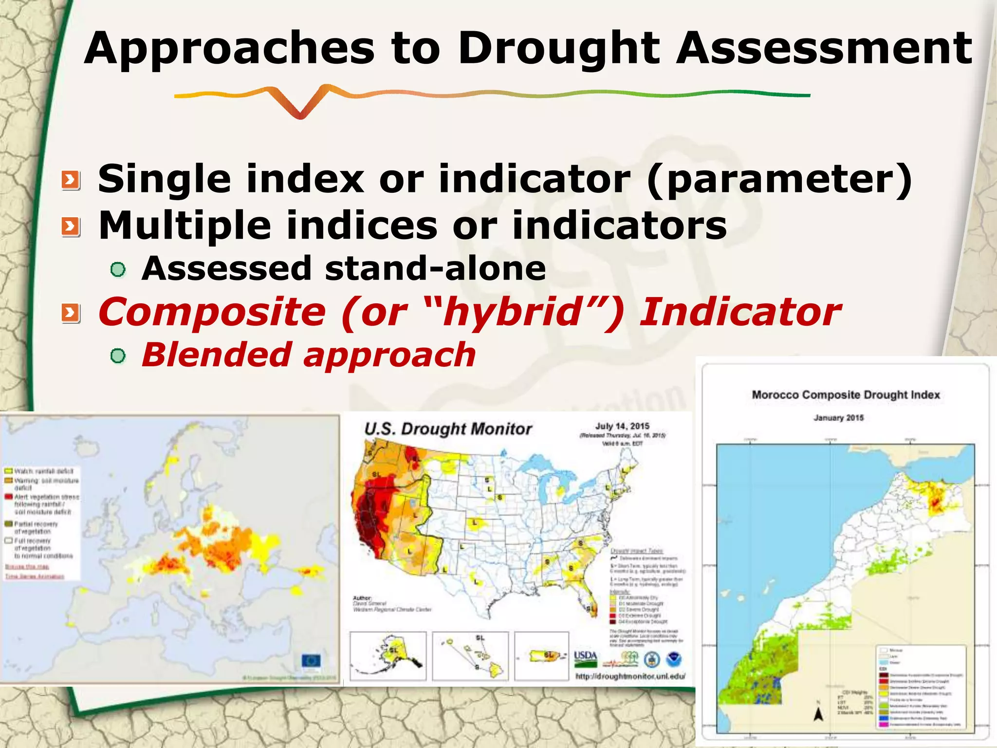 Overview of Drought Indicators and their application in the context of