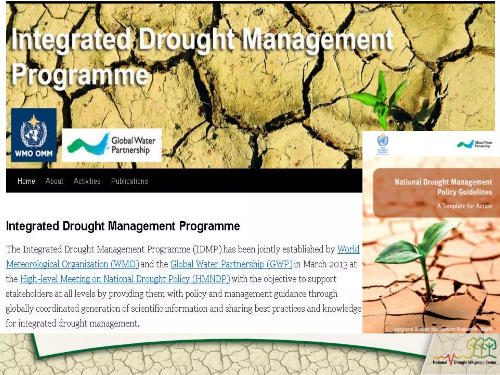 Overview of Drought Indicators and their application in the context of