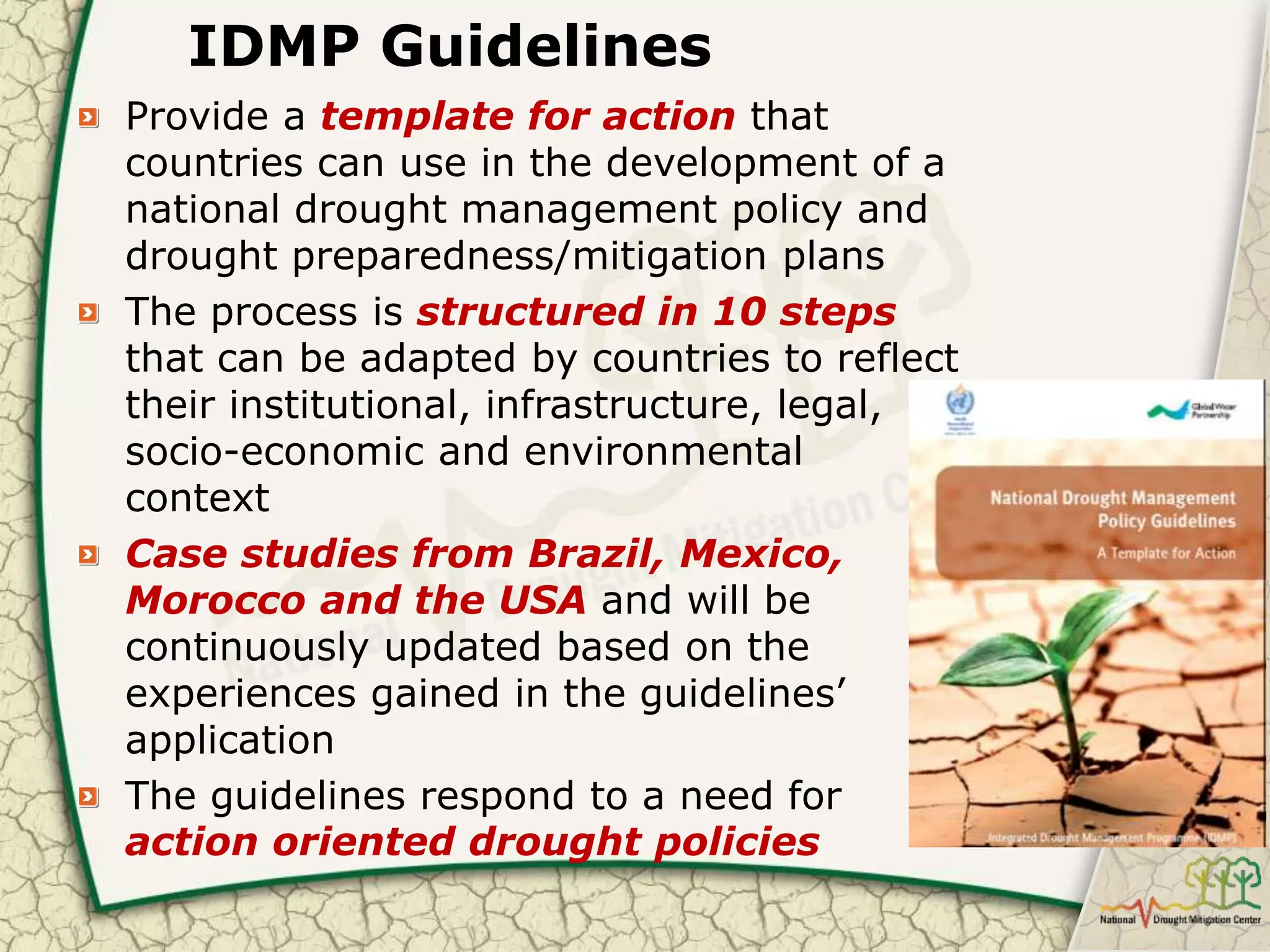 Overview of Drought Indicators and their application in the context of