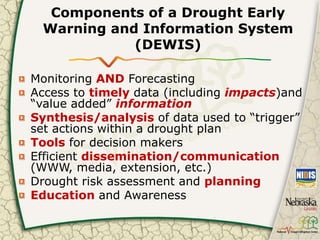Overview of Drought Indicators and their application in the context of ...