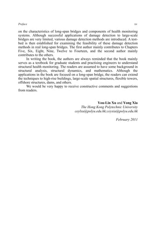 Structural health monitoring of long span suspension bridges You-Lin Xu ...