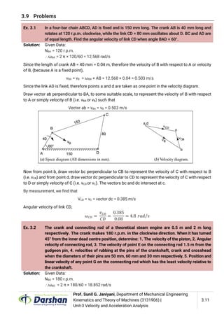3131906 VELOCITY AND ACCELERATION ANALYSIS | PDF