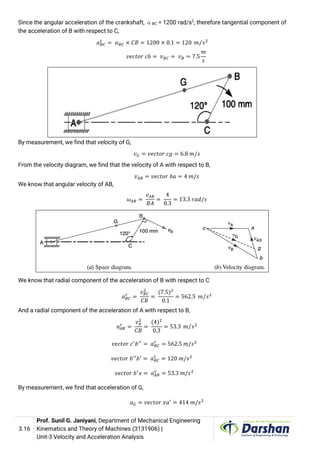 3131906 VELOCITY AND ACCELERATION ANALYSIS | PDF