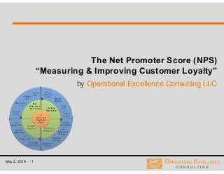 May 2, 2019 - 1
The Net Promoter Score (NPS)
“Measuring & Improving Customer Loyalty”
by Operational Excellence Consulting LLC
 