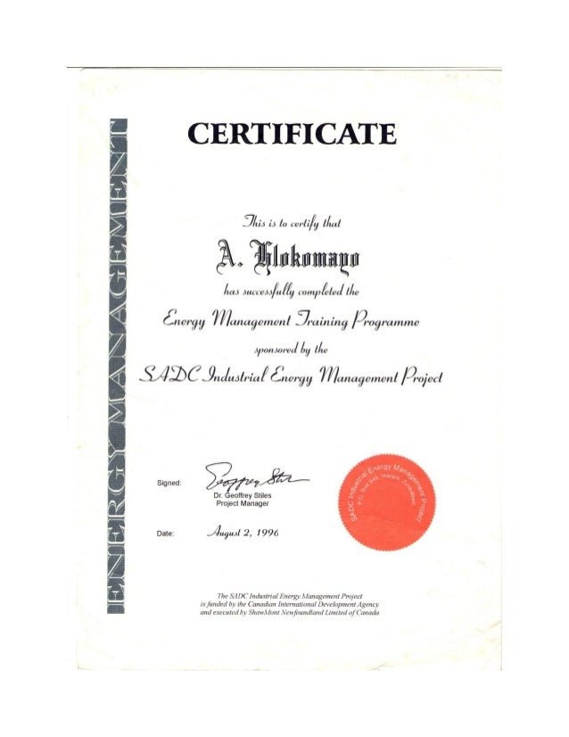 Energy Management Certificate