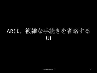 ϡj־AʡԤ
       UI




      KiyoakiHaba 2012   14
 