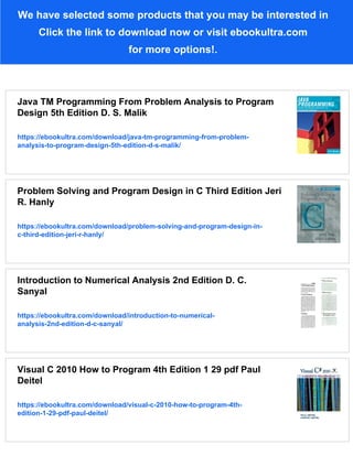 C programming from problem analysis to program design 4th ed Edition D ...