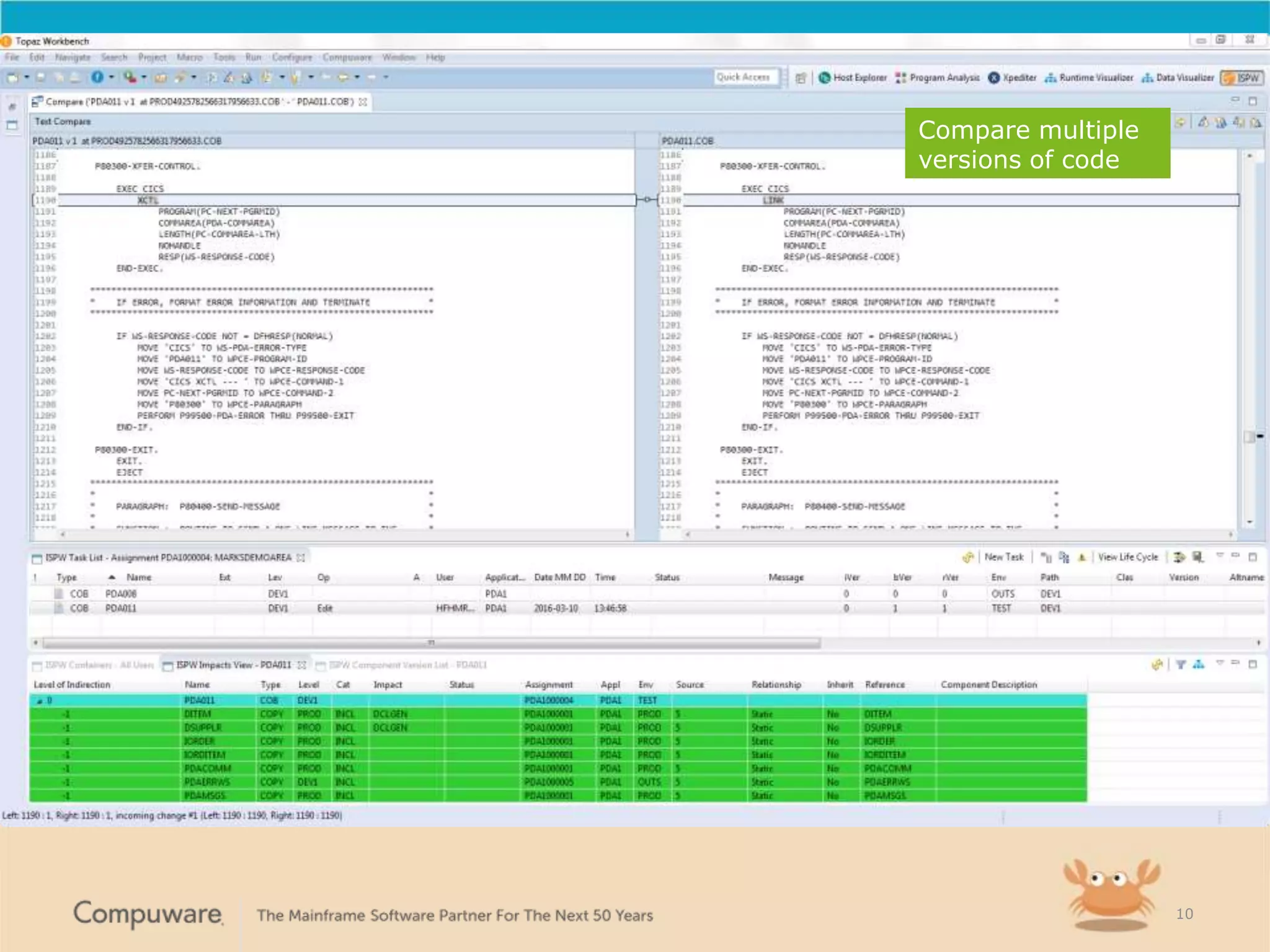 1010
Compare multiple
versions of code
 