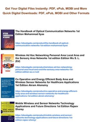Handbook of Wireless Local Area Networks Applications Technology ...