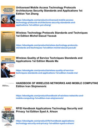 Handbook of Wireless Local Area Networks Applications Technology ...