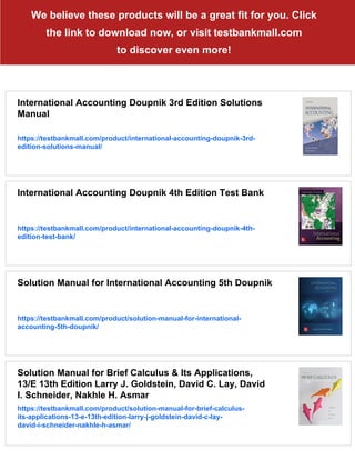 International Accounting Doupnik 4th Edition Solutions Manual | PDF