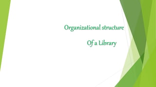 Organizational structure
Of a Library
 